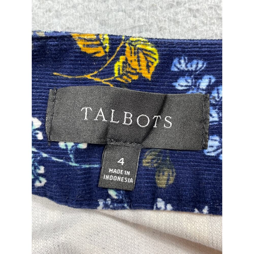 Talbots Womens Size 4 Blue Floral Corduroy Skirts - Picture 3 of 11